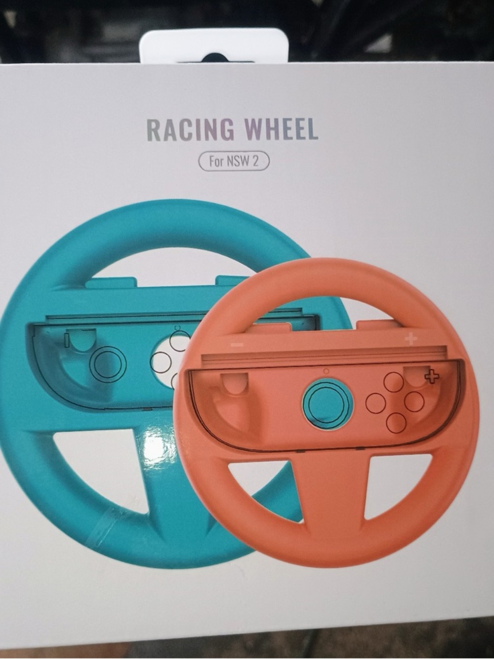 Teal & Coral Racing Wheel Set for Handheld Console - Compatible with NSW 2